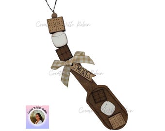 S’mores Wood Scoop | Rustic Tiered Tray Decor | Finished Wood Scoop | Farmhouse S’mores Decoration | Summer Kitchen Decor