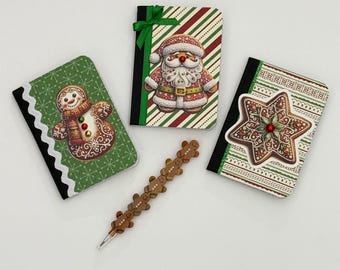 Mini cuaderno navideño decorado, diario de jengibre y set de lápiz, detalle navideño, regalo para novia o profesor