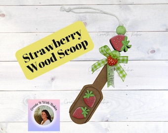 Handmade Strawberry Wood Scoop Decor: Farmhouse Tiered Tray Sitter