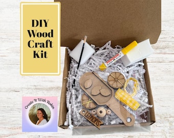 Lemon Wood Scoop Kit | DIY Summer Craft Kit | Tiered Tray Decor | Rustic Farmhouse Lemon Decor | Paint Your Own Scoop