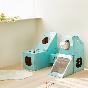 CATSSLE - cardboard cat house, six module, eco cat house