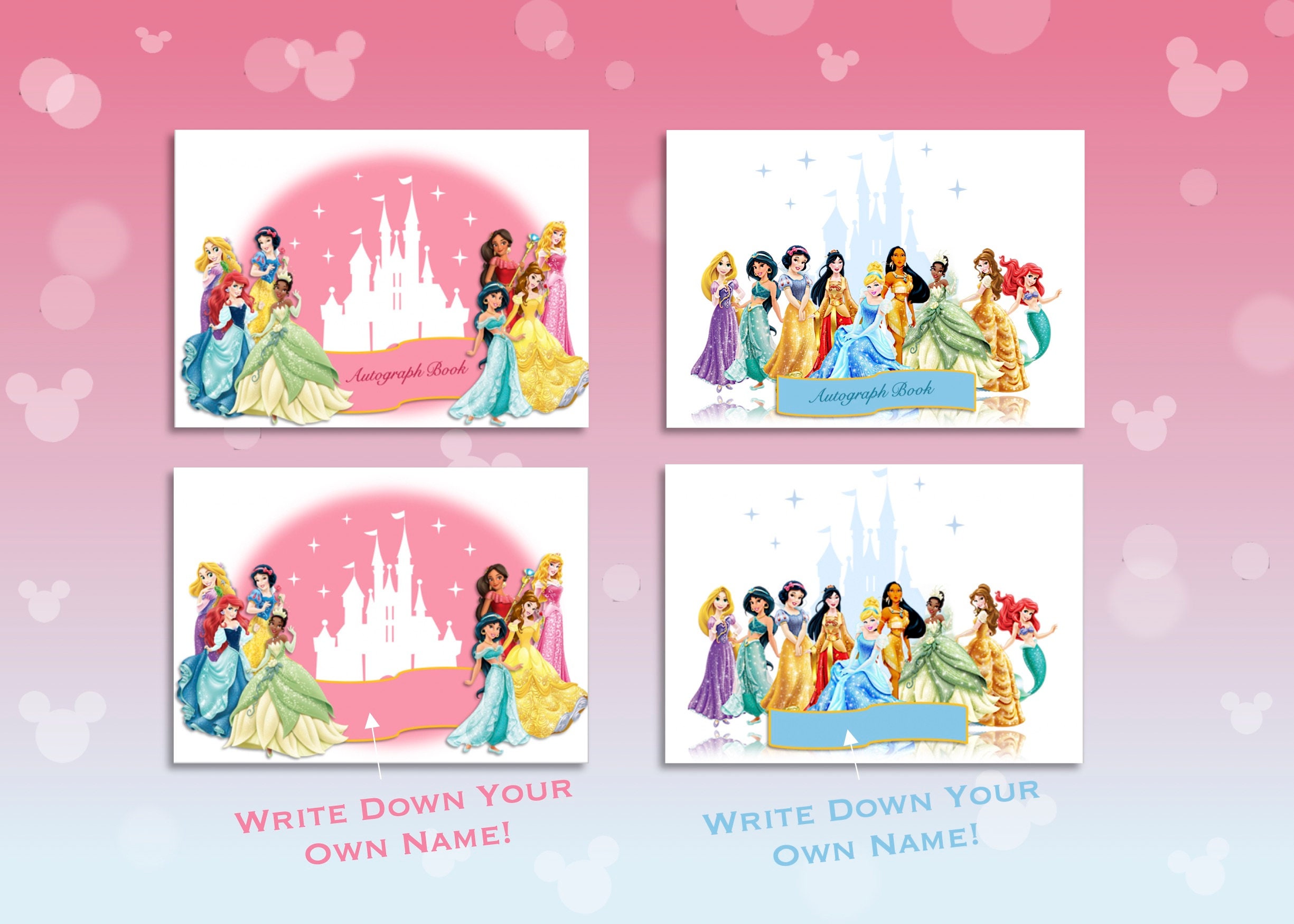 Disney Princess Autograph Book Disney Princess Printable | Etsy