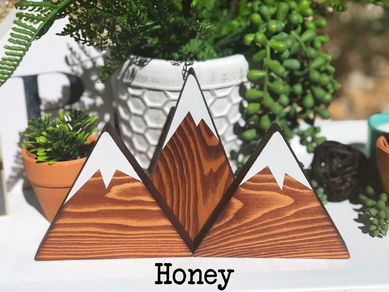 Mini Mountains Decor. Nursery Decor Wood Mountains Snow Etsy