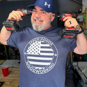 Jasco Goods Woodworking American Flag T-Shirt mens gift woodworker shirt