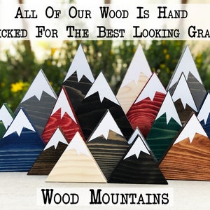 Mountains decor. Nursery decor, wood mountains, Shelf decor, country decor, rustic wood, farmhouse, wedding decorations