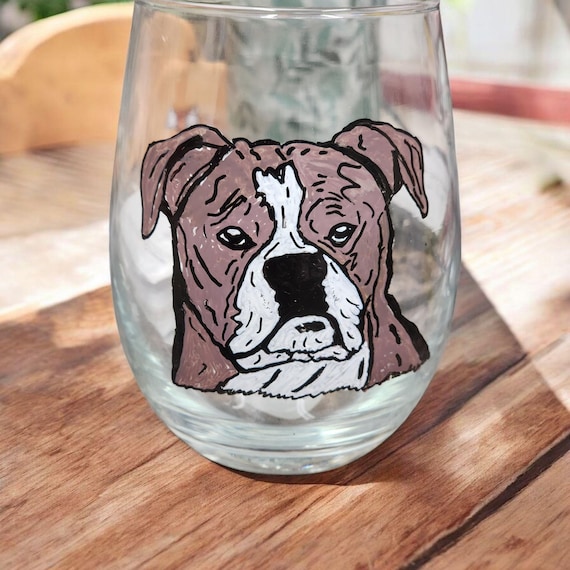 Hand engraved and hand painted personalized Pet glassware