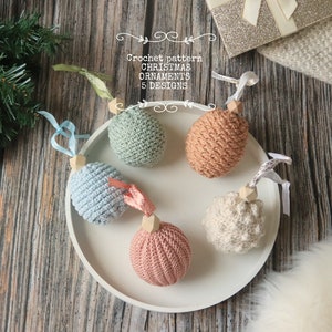 Crochet Christmas ornaments pattern 2, Crochet Christmas decoration , Crochet tutorial , PDF crochet pattern , Crochet Christmas baubles pattern