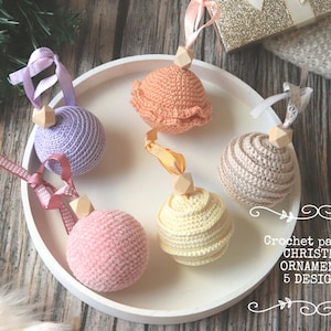 Crochet Christmas ornaments pattern 1 , Crochet Christmas decoration , Crochet tutorial , PDF crochet pattern ,Crochet Christmas baubles pattern