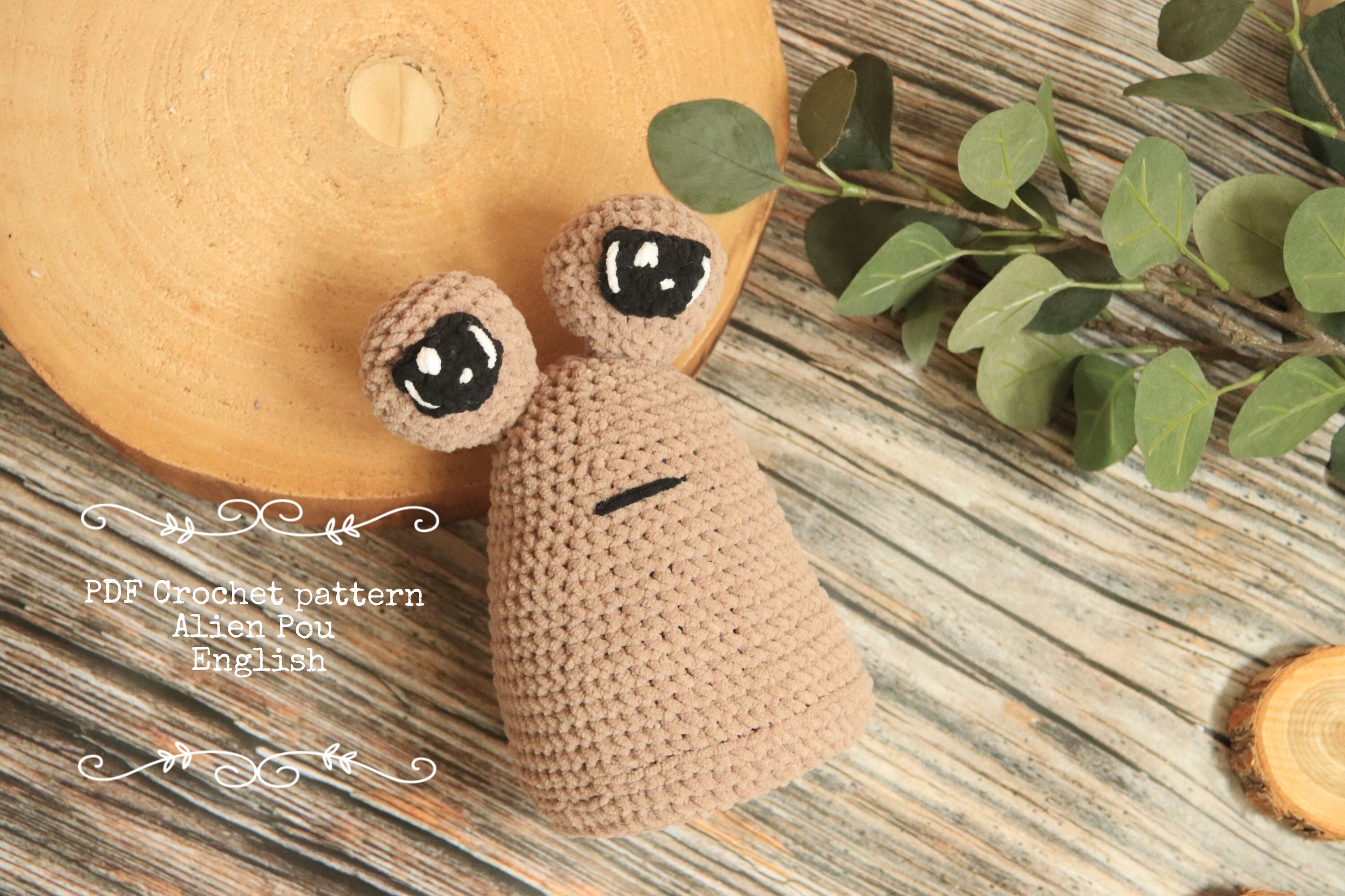 PDF Crochet Pattern Alien Pou, DIY Kawaii Pou, Crochet Pattern My