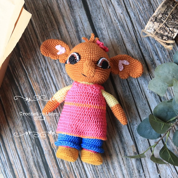 Crochet Sula , PDF crochet pattern , Amigurumi Bing Sula , Doll tutorial , gehaakte Sula