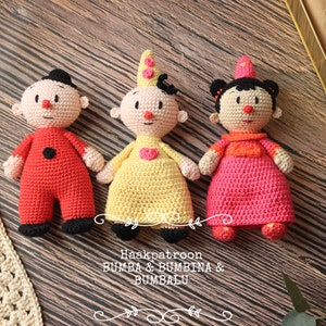 BUNDLE of 3 crochet patterns Bumba, Bumbalu and Bumbina , PDF crochet pattern, TV hugs