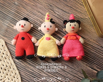 BUNDLE of 3 crochet patterns Bumba, Bumbalu and Bumbina , PDF crochet pattern, TV hugs