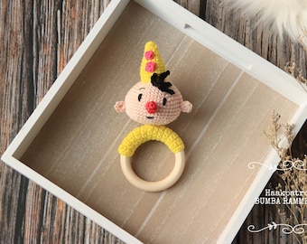 PDF crochet pattern Bumba rattle, crochet baby toys