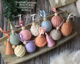 BUNDLE : Crochet Christmas ornaments patterns, Crochet Christmas decoration, Crochet tutorial, PDF crochet patterns, crochet Christmas balls