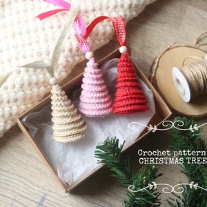 Patrón de crochet PDF Árbol de Navidad, Adorno navideño, Árbol de Navidad tejido a crochet, Patrón de crochet