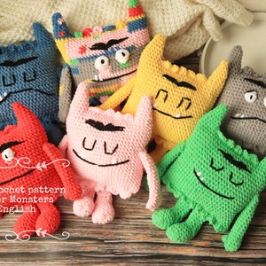 PDF haakpatroon De Kleurenmonsters , DIY emotie monsters , amigurumi  kleurenmonsters