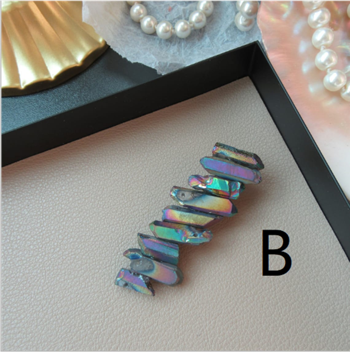 Buy 1 Get 1 Free Crystal Natural Stone Hair Clips Sparkling Etsy