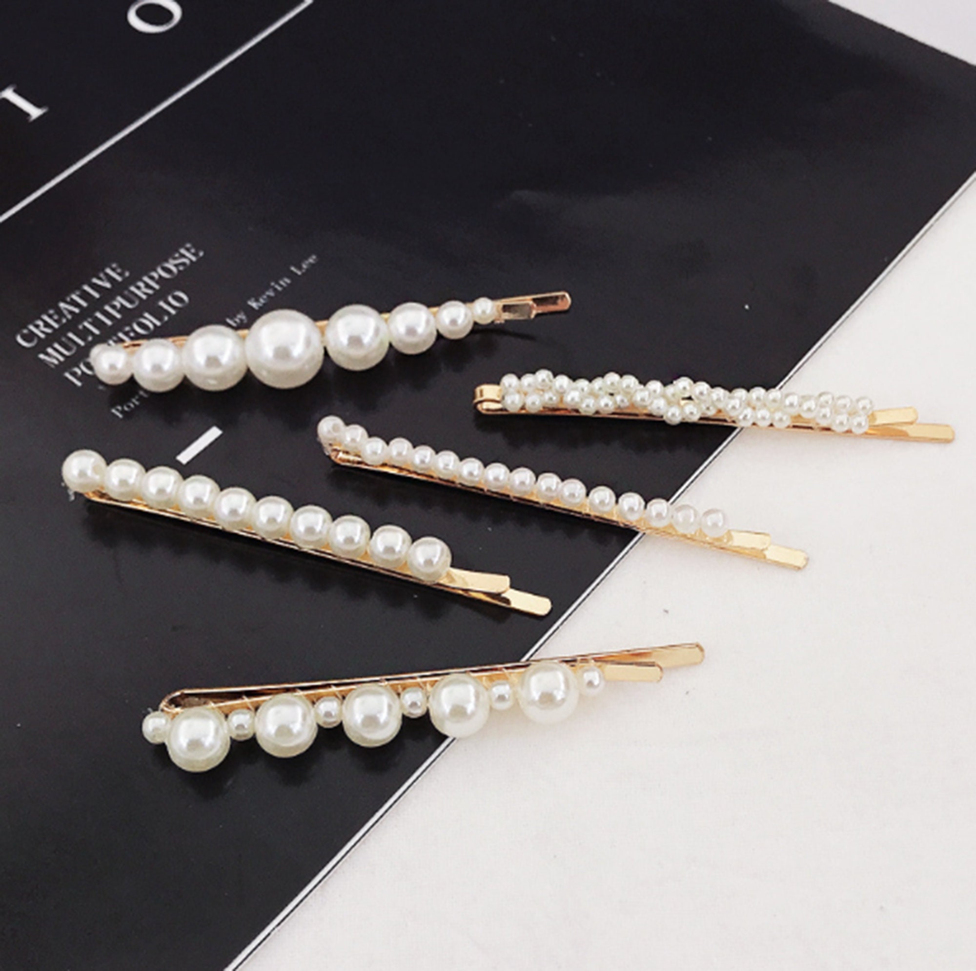 Set of 5pcs Pearl Bridal Hair Clip Faux Peal Hair Clip | Etsy