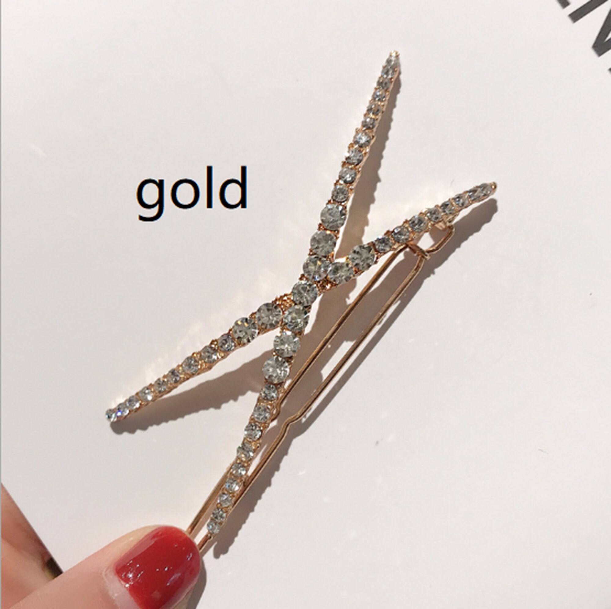 Rhinestone Hair Clip Rhinestone Accessory Wedding Crystal Etsy