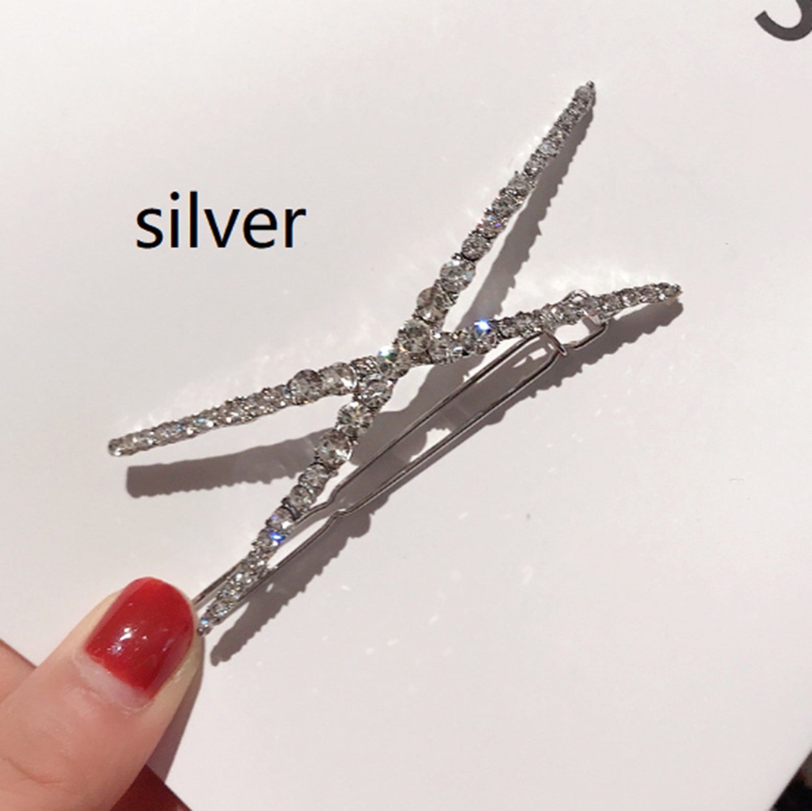 Rhinestone Hair Clip Rhinestone Accessory Wedding Crystal Etsy