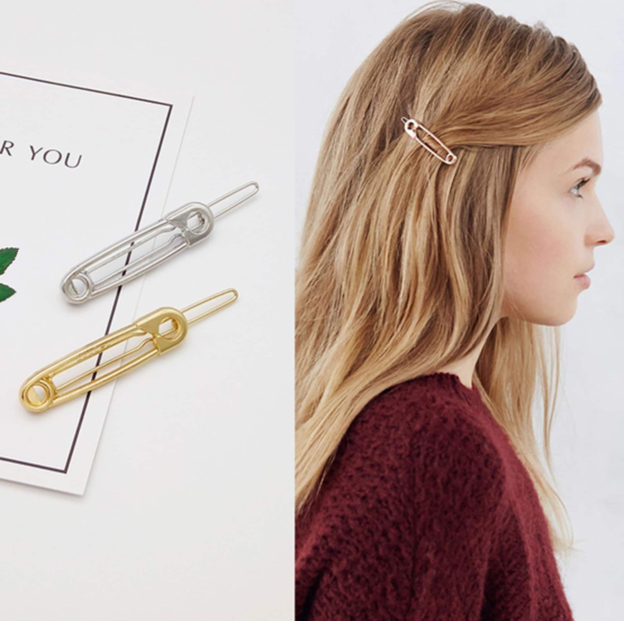 Buy 1 Get 1 Free Minimalist Pin Hair Clips Gold Hair Etsy