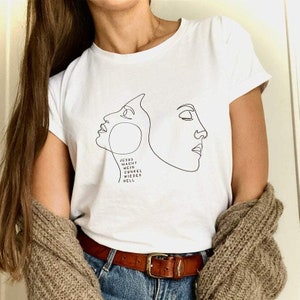 Women's Oversize T-Shirt • Jesus makes my darkness light again • Line Art