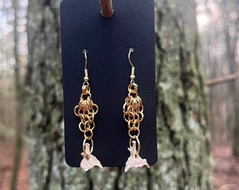 Gold hoop vertebrae earrings