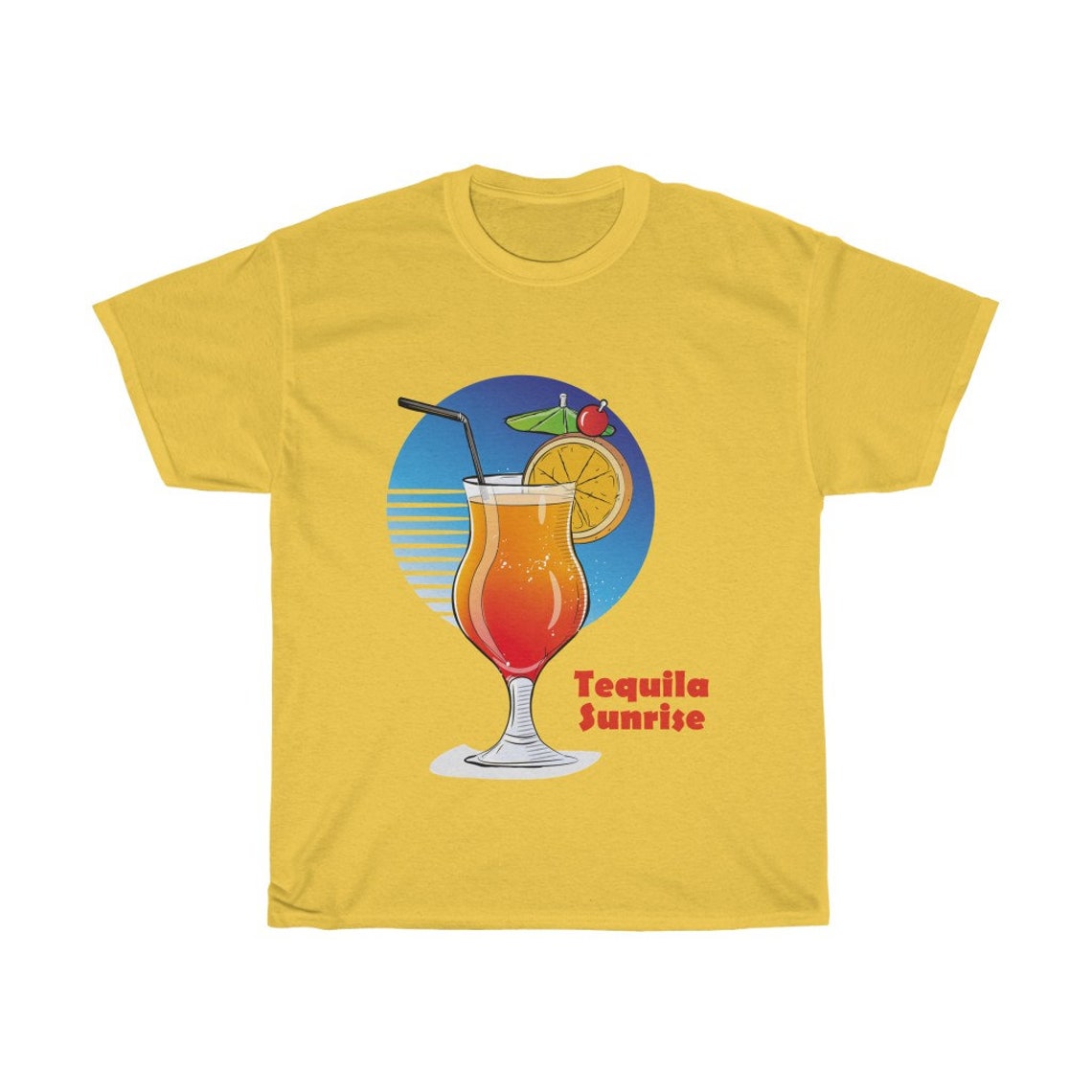 TEQUILA SUNRISE T shirt Unisex Heavy Cotton COCKTAIL Tee Etsy