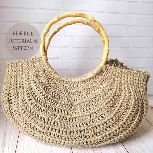 Crochet Half Moon Bag DIY Crochet Jute Bag Crochet Tutorial - Etsy