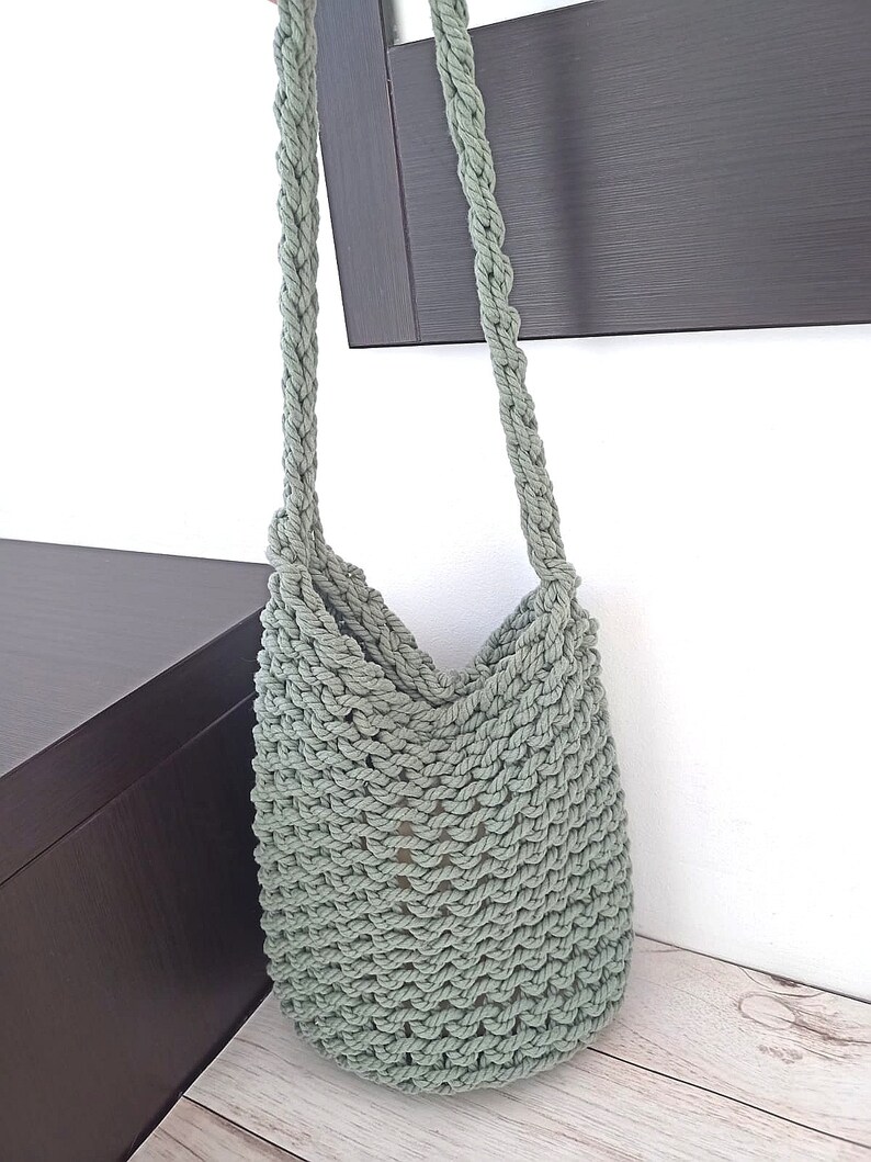 DIY Rope Bag Pattern Tutorial Crochet Rope Bag Chunky Etsy