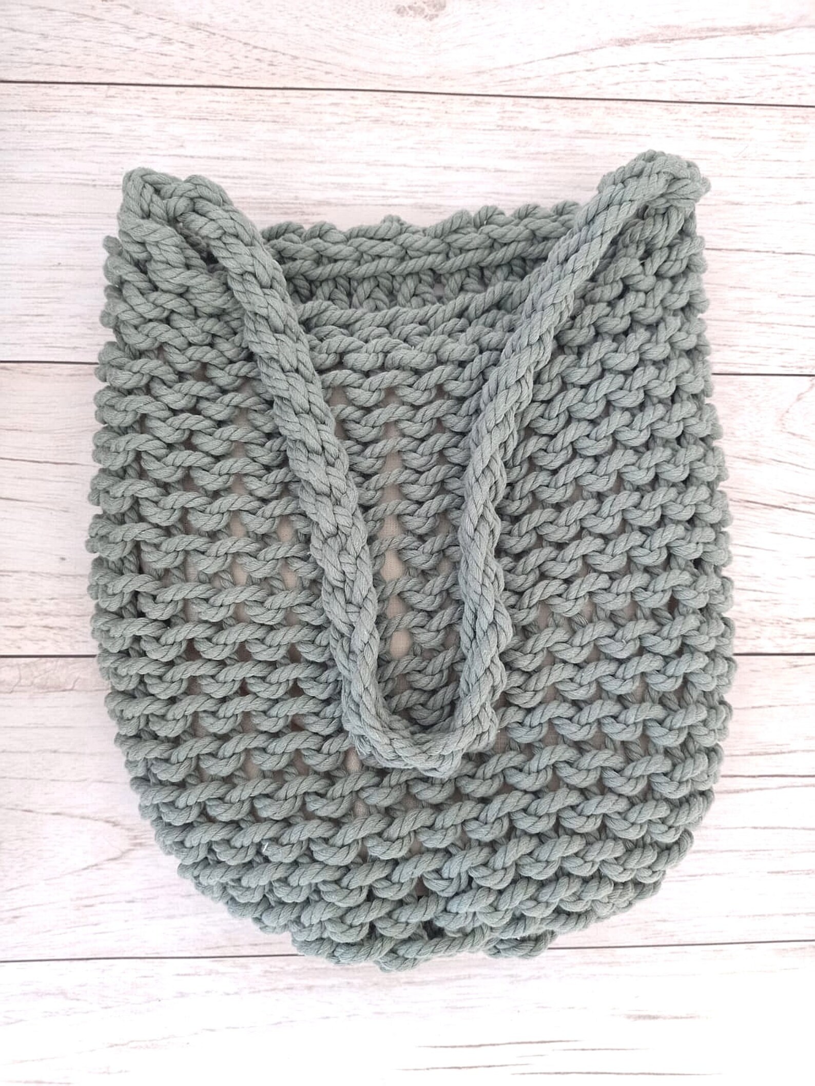 DIY Rope Bag Pattern Tutorial Crochet Rope Bag Chunky Etsy