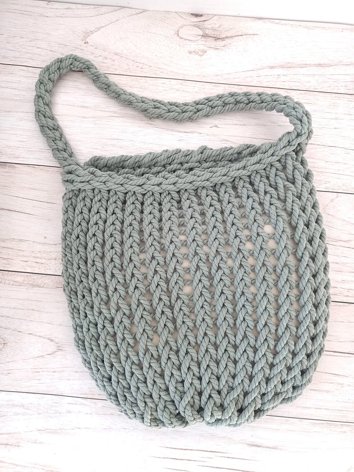 DIY Rope Bag Pattern Tutorial Crochet Rope Bag Chunky Etsy