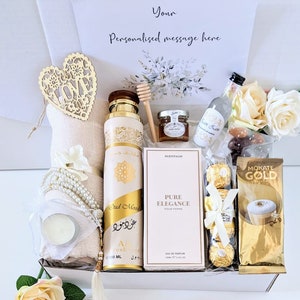 Luxury Personalised Hijab Gift Hamper/Pamper Hamper/Muslim Bride/Eid/Islamic Gift For Her/Nikah/Islamic Wedding/Islamic Mum Wife/Hijab Box