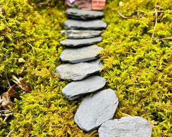 Fairy Garden Slate Steppingstones 10 Pack — Natural Mini Stones for Paths, Terrariums and Crafts