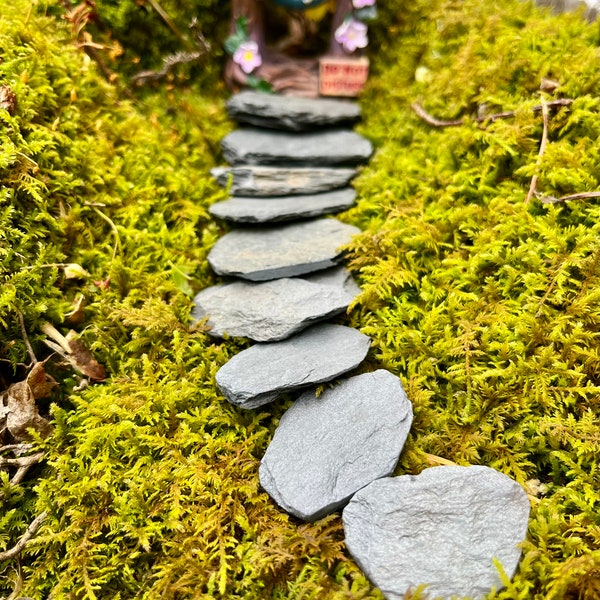 10 small slate steppingstones for Fairy Gardens and crafts