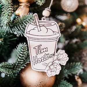 Tim Hortons Coffee Ornament: Floral Canadian Timmies Decor