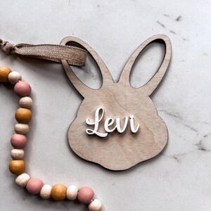 Easter Basket Tag, Personalized Easter Tag, Custom Easter Tag, Acrylic Bunny Tag, Custom Bunny Tag, Personalized Name Tag, Easter Decor
