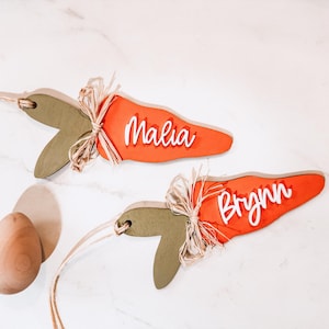 Carrot Easter Basket Tag -  Personalized Easter Name Tag - Easter Hunt - Easter Gift - Kids Name Tag - Carrot Basket Tag