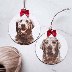 Custom Dog Christmas Ornament, Pet Portrait Tree Ornament, Pet Memorial Ornament, Cat Christmas Ornament, Pet Loss Keepsake, Pet Portrait