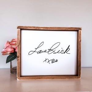 Décoration murale personnalisée, écriture manuscrite 3D avec cadre, cadeau souvenir personnalisé, décoration d'écriture manuscrite réelle