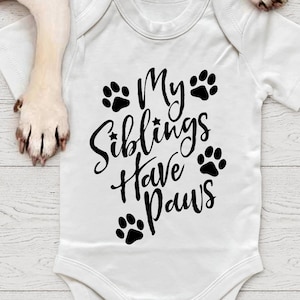 Mijn broers en zussen hebben poten, Baby Svg, Pet Svg, Silhouet, Cricuit, Cut File, Instant Download Svg, Eps, Dxf, Png, Pdf
