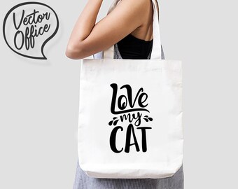 Love my Cat SVG, Design for Cat Lovers, Cat Design Svg, Cat SVG, I love cats svg, Cat Quotes SVG, car decal svg, dxf, png