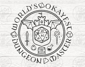 El mejor maestro de mazmorras del mundo SVG, D&D Svg, mazmorras y dragones svg, divertidos dados D20, bienvenido a la mazmorra, DM svg, Svg - Eps - Dxf