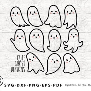 Cute Ghosts, Halloween svg, Ghosts svg, Ghost svg bundle, Ghost Clipart, Cute ghost svg, Svg, Pdf, Png, Eps, Svg, Dxf