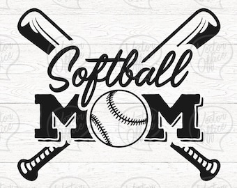 Softball MOM svg, cut file, softball svg, softball mom shirt, Mom svg, softball mom cut file, softball mom, Svg - Eps - Dxf