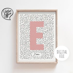 DOTS - Personalised Name Print, Initial Letter Print, Monogram Initial Wall Print, Nursery letter Art, Nursery Wall Print, PRINTABLE