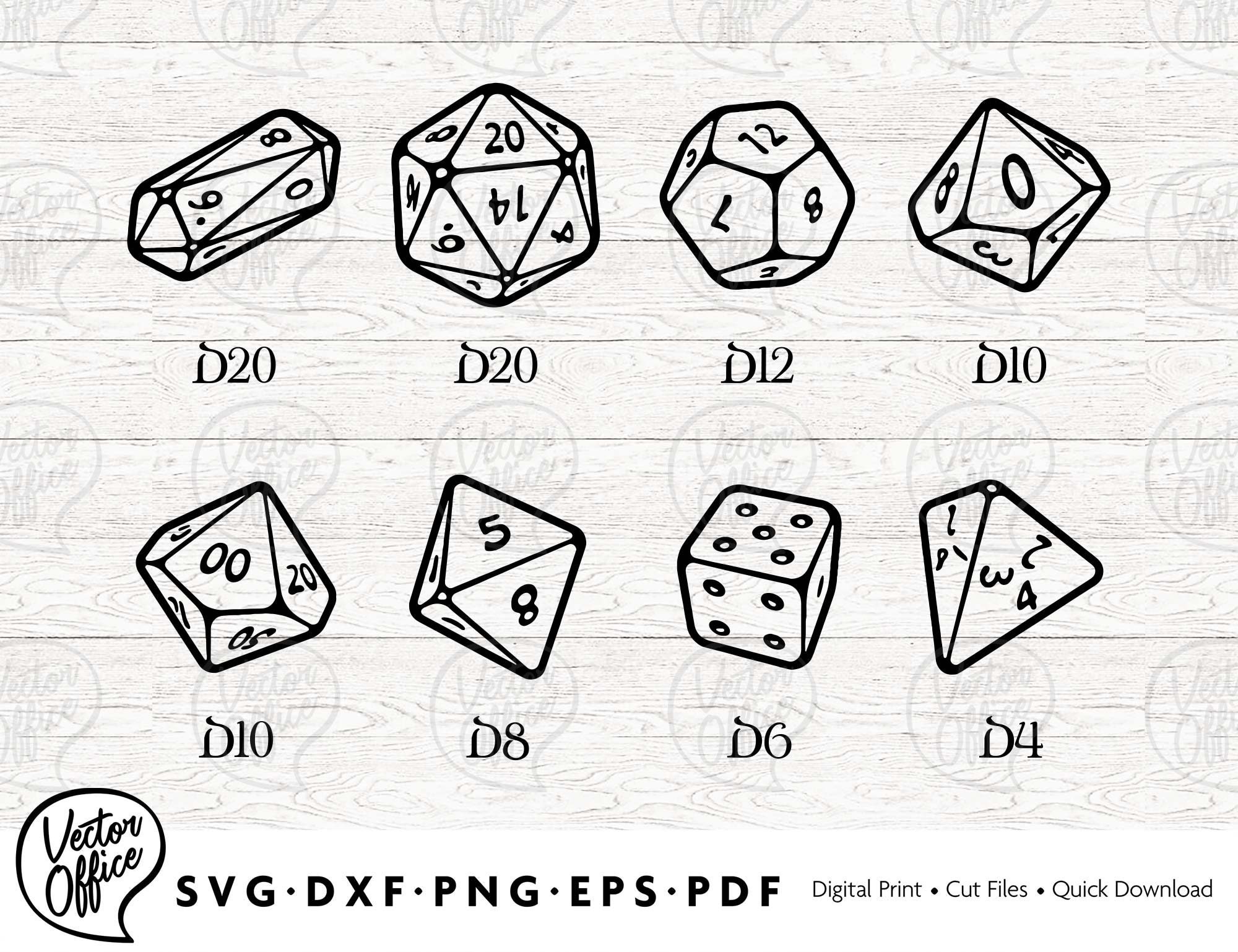 Bundle DnD Dice SVG Dungeons and Dragons svg d20 Dice Dice Etsy