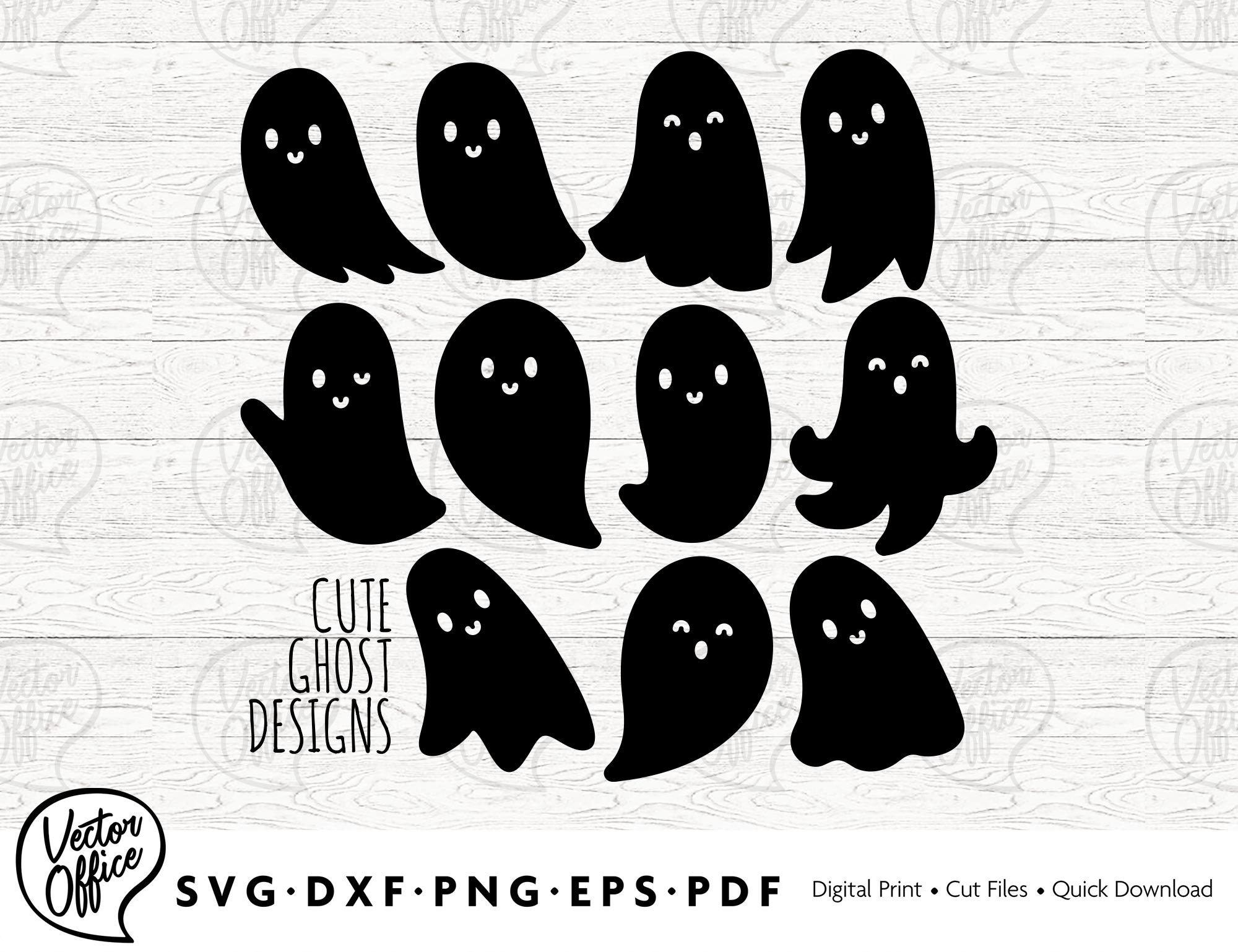 Cute Ghosts, Halloween Svg, Ghosts Svg, Ghost Svg Bundle, Ghost Clipart ...