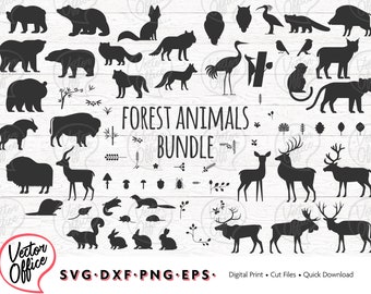 Waldtiere SVG Bundle: Vektorgrafik (Digitaler Download)