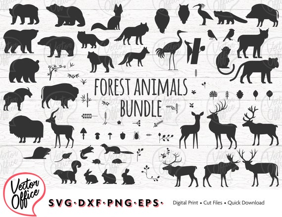 Forest Animals SVG Bundle: Vector Graphics (Digital Download)